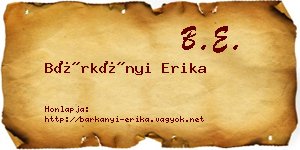 Bárkányi Erika névjegykártya